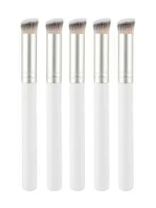 RANCAI 1/2/5 فرشاة تمويه مائلة، فرشاة أساس، أدوات مكياج قاعدة شفافة، فرشاة مكياج ناعمة الشعر، غير ماصة لكريم BB والبودرة والأساس - متعدد الألوان - مشاهدة 20