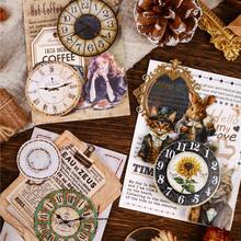 10张/包复古时钟主题贴纸，创意美学贴纸，DIY装饰剪贴簿工艺材料，节日礼物，个性化剪贴簿学习用品 - 查看 9