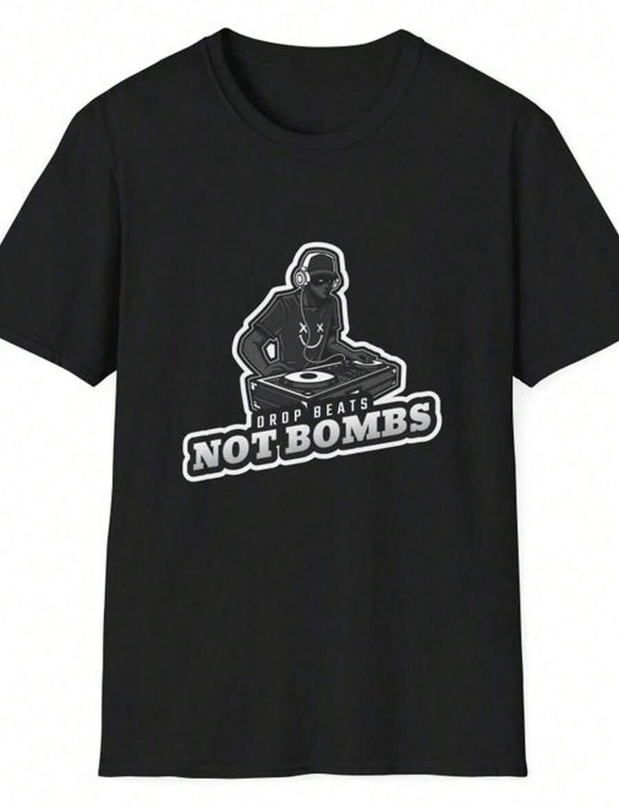 Drop Not Softstyle T-Shirt Music Lovers Tee Festival Apparel Gift For DJs Casual St - màu đen - Xem 1