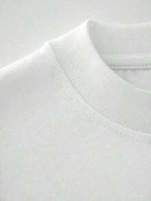 Camiseta de algodón para hombres con patrón de calavera de conejo de neón de huesos cruzados que simboliza la rebelión juguetona y la actitud desafinada 4Y09 - Blanco - Ver 4