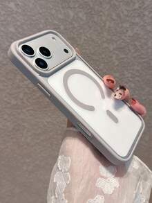 Simple Acrylic Gray Edged Transparent Magnetic Phone Case Compatible With IPhone 17 Pro Max/17 Pro/17 Air/17/16 Pro Max/16/16 Pro/16 Plus/11/15/15 Pro/15 Pro Max/12/13/14 Pro Max/12 Pro/12 Pro Max/13 Pro/13 Pro Max/14 Pro/14 Pro Max/14 Plus, Anti-Yellowing Hard Shell - Gray - Magnetic Upgrade Version - View 5