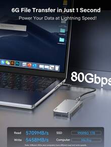 80Gbps Thunderbolt 5 NVMe Enclosure Delivers 5900MBs Read Speed Features Intel Chips Active Cooling Fan And Full Compatibility With Thunderbolt 5 4 3 USB 40 32 Standards