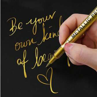 10pcs Golden And Silvery Art DIY Metal Waterproof Permanent Paint Marker Pens1.5mm Craftwork Resin Mold Pen Art Painting Student Supplies Suitable For Holiday Decoration And Art Office Use Back To School