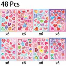 8/16/32/48 piezas Pegatinas del Día de San Valentín, Pegatinas coloridas con forma de corazón para el Día de San Valentín, Etiquetas con forma de corazón, Adecuadas para sellar, decorar cajas, manualidades del Día de San Valentín, Ideal para fiestas infantiles, actividades escolares, recompensas en el aula, intercambio de regalos, premios de clase, relleno de bolsas de regalo, etc. - Día de San Valentín - Ver 12