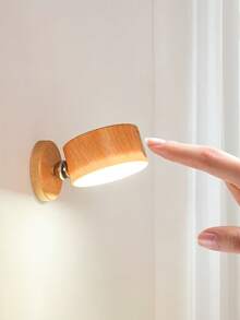 1 đèn LED treo tường vân gỗ, đèn tường xoay 360° có thể điều chỉnh độ sáng, sử dụng pin sạc, điều khiển cảm ứng, thiết kế tự dính, đèn ngủ LED dùng để đọc sách, trang trí nhà cửa và chiếu sáng. - Nhiều màu - Xem 4