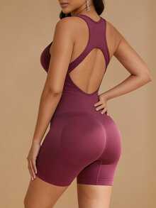 1 pieza Mono moldeador para mujer, con copas acolchadas desmontables, efecto estilizante y levantador MOVWIN - Rosa Fucsia - Ver 7