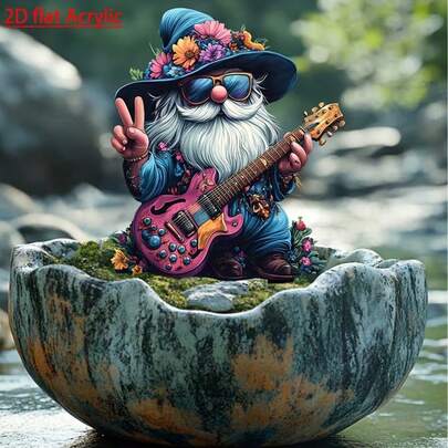 2D Flat Bohemian Style Colorful Gnome Garden Stakes - Weather-Resistant Acrylic, Ideal For Planters, Lawns And Patios - Perfect For Christmas, Spring And Easter Decor, Unique Housewarming Gift