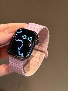 Chic Apple-Inspired Magnetic Silicone Sports Band With Freely Adjustable Sizing | Sleek Design, Compatible With Apple Watch Ultra/SE/Series 11/10/9/8/7/6/5/4/3/2/1 | Fits 38mm 40mm 41mm 42mm 44mm 45mm 46mm 49mm - 42/44/45/49mm (s10) 46mm - View 7