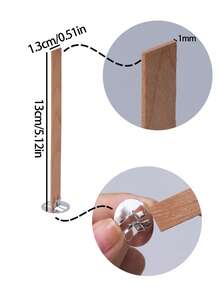 加粗木质烛芯，适用于蜡烛制作，尺寸为 0.51 x 5.11 英寸，噼啪作响的木质烛芯，10 根/30 根/50 根装，天然木质烛芯，宽烛芯，带烛芯座，金属底座，加厚木质烛芯 - Wicks - 查看 3