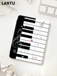 1pc Retro Black & White Piano, Cute Star, Music Note, Heart Creative Pattern Tablet Protective Case, Compatible With Apple IPad 10.2" / IPad Pro 11" 2020/2021, IPad (A16) 11" 11th Gen 2025, IPad 9th/10th Gen, IPad Air 4th 10.9", Galaxy Tab S6 Lite 10.4", /, Anti-Drop, Pencil Slot, Sleep/Wake Support, Christmas Gift / Xmas Gift / New Year 2026