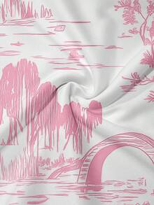 男士风景字母印花休闲百搭通勤短袖Polo衫 - 彩色 - 查看 4