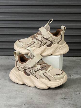 1 Pair Kids' Colorblock Comfortable Versatile Lightweight Outdoor Sports Shoes, Fashion Casual Running Sneakers For Boys And Girls