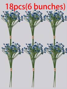 6 件/12 件/18 件 - 蓝色满天星花人造紫色假花满天星 DIY 花艺花束布置婚礼派对花束中心装饰花艺布置和装饰家居装饰（不含花瓶）、情人节、生日毕业礼物、假植物 - 藍色 - 查看 9