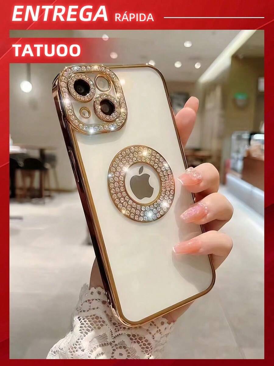 1 Peça Capa De Telefone Transparente Decoração Com Pedras Strass, Compatível Com Iphone 16/16Pro/16Plus/16ProMax