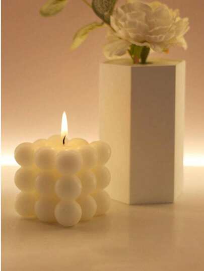 1pc Creative Soy Wax Cube Scented Candle, High-End Wedding Favor, Handmade Decor, Aromatherapy Candle, Home Candle Holder