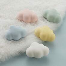 1 pieza Tirador de cajón con un solo orificio, Perilla de puerta de gabinete/armario, Forma de nube, estrella y luna de estilo nórdico de cerámica color macaron, Adecuado para dormitorio/baño/cocina/tocador