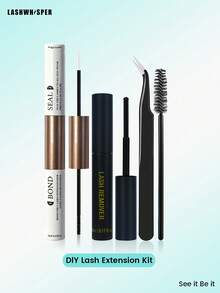 DIY Eyelash Extension Kit - Adhesive, Makeup Remover, Tweezers, Brush And 280/560/600 Pcs Mixed Length 9-16mm D Curl Cluster False Eyelashes, Natural & Lightweight Reusable Individual Lashes - Multicolor - View 15