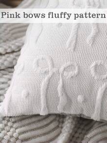 Juego de fundas de almohada con lazo, decoración de habitación coqueta, lazos falsos de piel suave, artículos preppy esponjosos y peluches, fundas de almohada estéticas para cama, sofá y sillón, decoraciones de otoño-invierno y Día de San Valentín