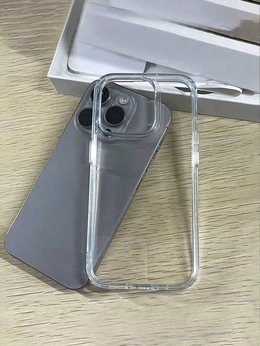 1pc Classic Large Hole Transparent Material Shockproof Phone Case Compatible With IPhone 14, 14 Pro, 14 Pro Max, 13, 13 Pro, 13 Pro Max, 11, 11 Pro Max, 12, 12 Pro, 12 Pro Max, XR, XS, 15, 15 Pro, 15 Pro Max, 16, 16 Pro, 16 Pro Max, 17, 17 Pro, 17 Air, 17 Pro Max, Premium Anti-Drop Phone Case - Clear - View 1