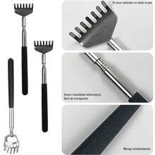 YQQ 3PCS Rascador de Espalda Acero Inoxidable Rascador de Espalda Extensible Masajeador de Espalda Portátil Alivio de La Picazón Herramienta Herramienta de Masaje para Adultos Niños Hombres Mujeres0027 - Otros - Ver 3