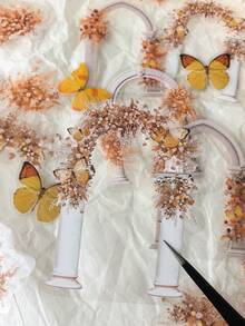 20pcs/Pack Sunset Arch Floral & Butterfly PET Stickers - one-size - View 4