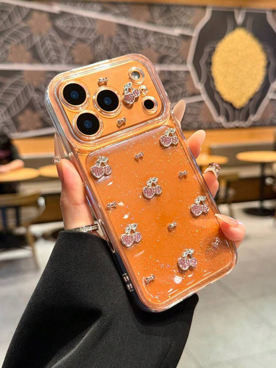 可爱3D蝴蝶爱心树脂手机壳，兼容 17/16/15/14/13/12 Pro Max Plus/11，奢华可爱镜头保护后盖