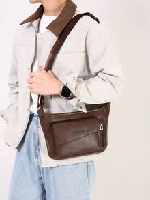 2026 New PU Soft Leather Messenger Bag, Men's Business Bag, Shoulder Bag, Fashionable Retro Briefcase, Business Commuter Bag, Gift For Boyfriend, Father, Birthday, Valentine's Day, Father's Day, Christmas, Teacher's Day - one-size - View 4