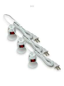 Extensión Eléctrica Flexible con Socket Interruptor Switch Porta Lampara para Foco Clavija Polarizada 5 METROS - Blanco - Ver 6