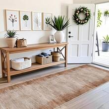 1 件暖灰棕色简约风格厨房地垫，欧式走廊装饰地毯，柔软可水洗纯色长地毯，适用于客厅、卧室、书房或阳台，也适用于厨房、室内入口和浴室。 - 彩色 - 查看 2