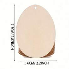 未上色的空白木制蛋形木块，DIY 彩绘木制工艺彩蛋，适用于情人节、复活节、家居装饰 - 彩色 - 查看 3