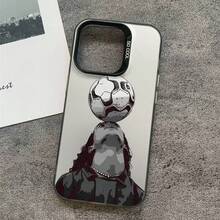 足球主题时尚独特世界杯印花图案手机壳，防震防滑，带独立按键，兼容 17 Pro Max/17/17 Pro/Air、16 Pro Max/16/16 Pro/16 Plus、15/15 Pro Max/15 Pro、11/12/13/14 Pro Max、11 Pro/11 Pro Max、12 Pro/12 Pro Max、13 Pro/13 Pro Max、14 Pro/14 Pro Max，时尚创意 - 黑色 - 查看 3