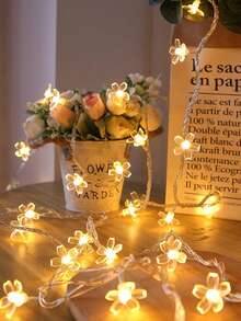 4.92ft/9.84ft/19.69ft Battery Operated LED Cherry Blossom Fairy String Lights, Romantic Atmosphere Decoration For Home, Garden, Camping, Party, Wedding, Birthday, Yard, Valentine's Day, New Year, Spring Festival - Cherry Blossom Light String - View 3