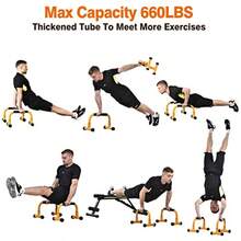Push Up Bar Parallettes Bars For L-Sit And Dip Heavy-Duty No Wobbling Parallel Bars Stand For Handstands Full Planche Calisthenics 9.5in High Workout Stands For Home Fitness Training - Yellow - View 6