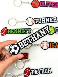 1/3/5pcs Customizable Sports Ball Keychains, Can Customize Name, Keychain/Bag Tag, Keychains, Name Tags, Sports Keyrings, Personalized Sports Keychains, Men's Sports Keychains, Personalized Sports/School Tags - Customized Acrylic Sports Keychains - Backpack Name Tags - Team Gifts, Gifts For Her, Gifts For Him, Gifts For Mom, Gifts For Friends, Home Decor, Decorations, Personalized Gifts, Custom Gifts - Multicolor 5 (balls) - View 10