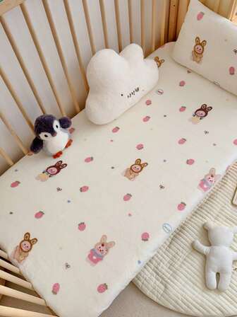 1 st. mjölksammetsöverdrag med tryck, enkel design, mjukt och varmt för höst/vinter