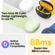Realme T110 Wireless Earbuds Earphone,Wireless Charging, Bluetooth 5.4,Lightweight In-Ear Buds, 10mm Dynamic Bass Driver,White - 白色 - 查看 7