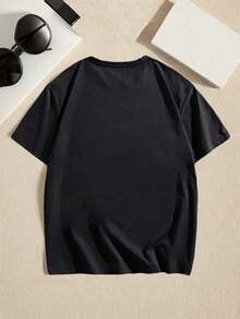 VIVA HONDURAS Camiseta de Verano para Hombre, de Manga Corta, Cuello Redondo, con Patrón Geométrico, Ligeramente Elástica, Corte Regular, Talla Grande - Negro - Ver 3