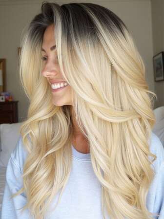 【优雅发型】棕色挑染层次感直发假发，即戴即走，高品质无胶假发，耐热纤维，适合女性日常佩戴