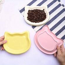 卡通猫造型彩色塑料猫碗，呵护猫咪胡须，适用于小型犬及宠物——可盛放干湿食物和水——易于清洁，可存放干粮、零食、罐装湿粮、骨头残渣和坚果壳。圣诞节礼物、趣味礼物、斋月礼物、个性化礼物、猫咪用品、宠物食品收纳盒 - 100ml - 查看 8