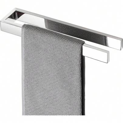 Self Adhesive Towel Rail Wall Mounted Black Hand Towel Holder SUS304 Stainless Steel Stick On Towel Ring No Drilling For Bathroom Kitchen, 8-Inch/20CM