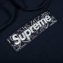 Supreme Unisex Oversized Graphic Hoodie Set: Full Zip-Up & Pullover Sweatshirts | Cozy Fleece-Lined Vintage Y2K Hip Hop Outerwear | Handwritten Script Logo Back Print Streetwear Black - 黑色連帽衫 - 查看 2