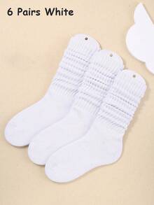 1/3/6 双装女士秋冬宽松针织袜，休闲舒适，保暖透气，时尚百搭，是远足、返校、万圣节和圣诞节的完美礼物。