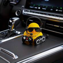1 Set Car Dashboard Accessories - Quirky Duck With Headphones And Necklace - Orange - View 2