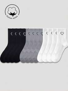 3/6/9 Pairs Women Cotton Ankle Socks, Gray, White, Black, Cute, Suitable For Autumn, Winter, Spring, Summer, Breathable Mesh Details, Moisture-Wicking, Soft And Smooth, Suitable For Various Occasions Like Festivals, Sports, Casual, Business, All Seasons, Random Color Combinations