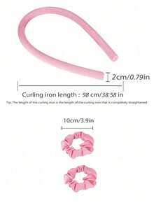 3pcs/Set Heatless Curling Rod Headband, Heatless Hair Curler No Heat Hair Curlers, Silk Curls Ribbon, Sleeping Soft Spong Headband, Sleep Hair Curler Set, For Women Long Hair Styling Tools, Slouchy Hair Curlers Styling Tools (Pink) Home Bathroom Decor, Valentines Accessories, Hair Accessories For Women - Multicolor - View 11