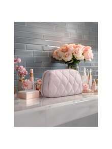 1pc Travel Makeup Bag, Fluffy Pouch, Women's Makeup Storage Bag, Wide-Mouth Small Bag, Essential Travel Toiletries Accessories, Brushes,Suitable As A Valentine's Day Gift - Multicolor - View 7