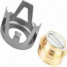 Portable Mini Alcohol Burner for Outdoor Camping, Hiking and Home Use - Ultra Lightweight and Foldable - GRIS - Ver 6