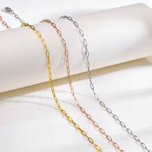 Collar Cadena de Oro - Collar de perlas cuadradas color acero, 2 mm, 51 cm/043 - Ver 3