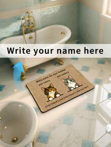 1pc Customized Text Design Soft, Anti-Slip, Floor Protecting Entrance, Living Room, Bedroom Decorative Rug Carpet - Multicolor - View 11