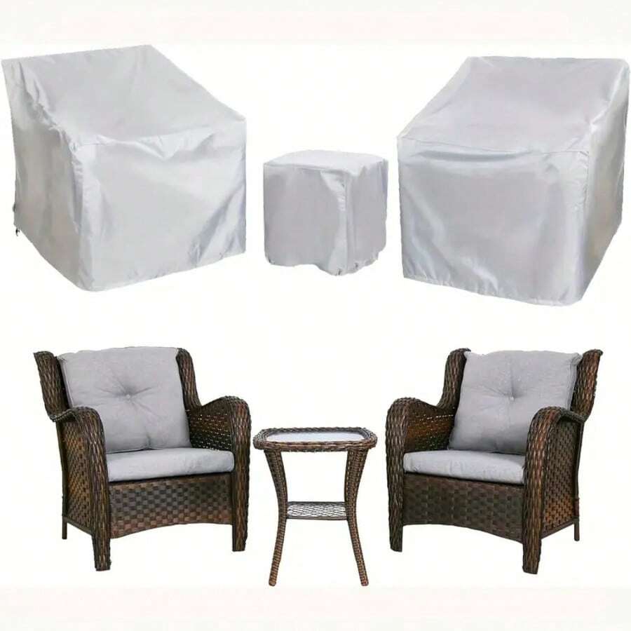 210D wasserdichte Gartenmöbel Abdeckung: Sofa, Stühle, Sonnenliege, runder Tisch, windbeständige Couchtisch Abdeckung, mit verstellbarem Kordelzug, geeignet für Wohnzimmer, Garten, Balkon und Terrasse Möbel, Valentinstag Geschenk